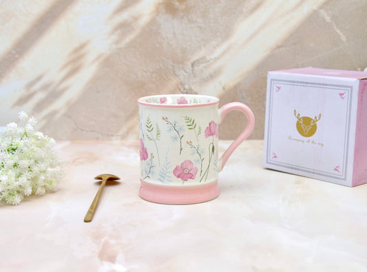 'Florence' Ceramic Coffee Mug, Pink