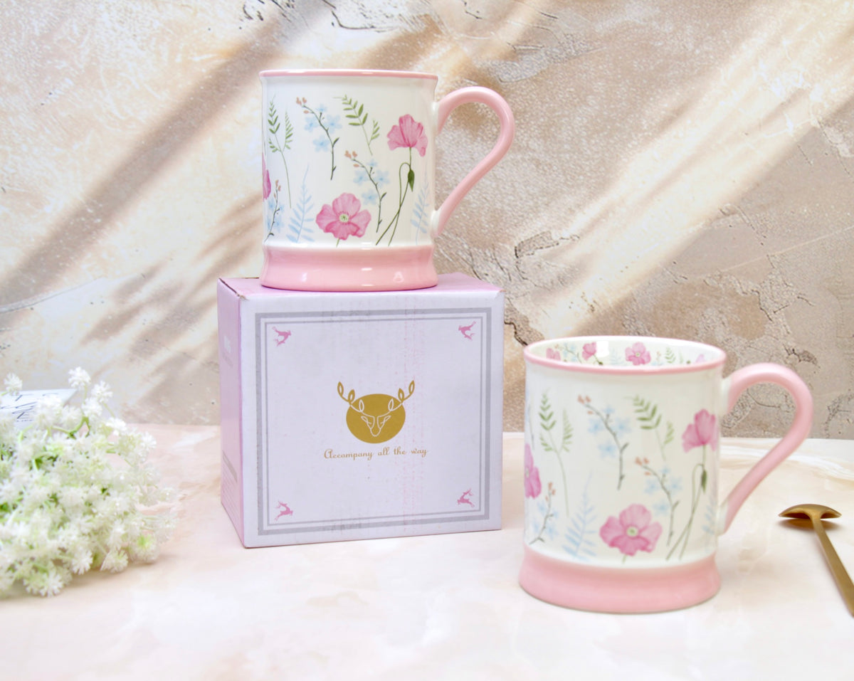 'Florence' Ceramic Coffee Mug, Pink