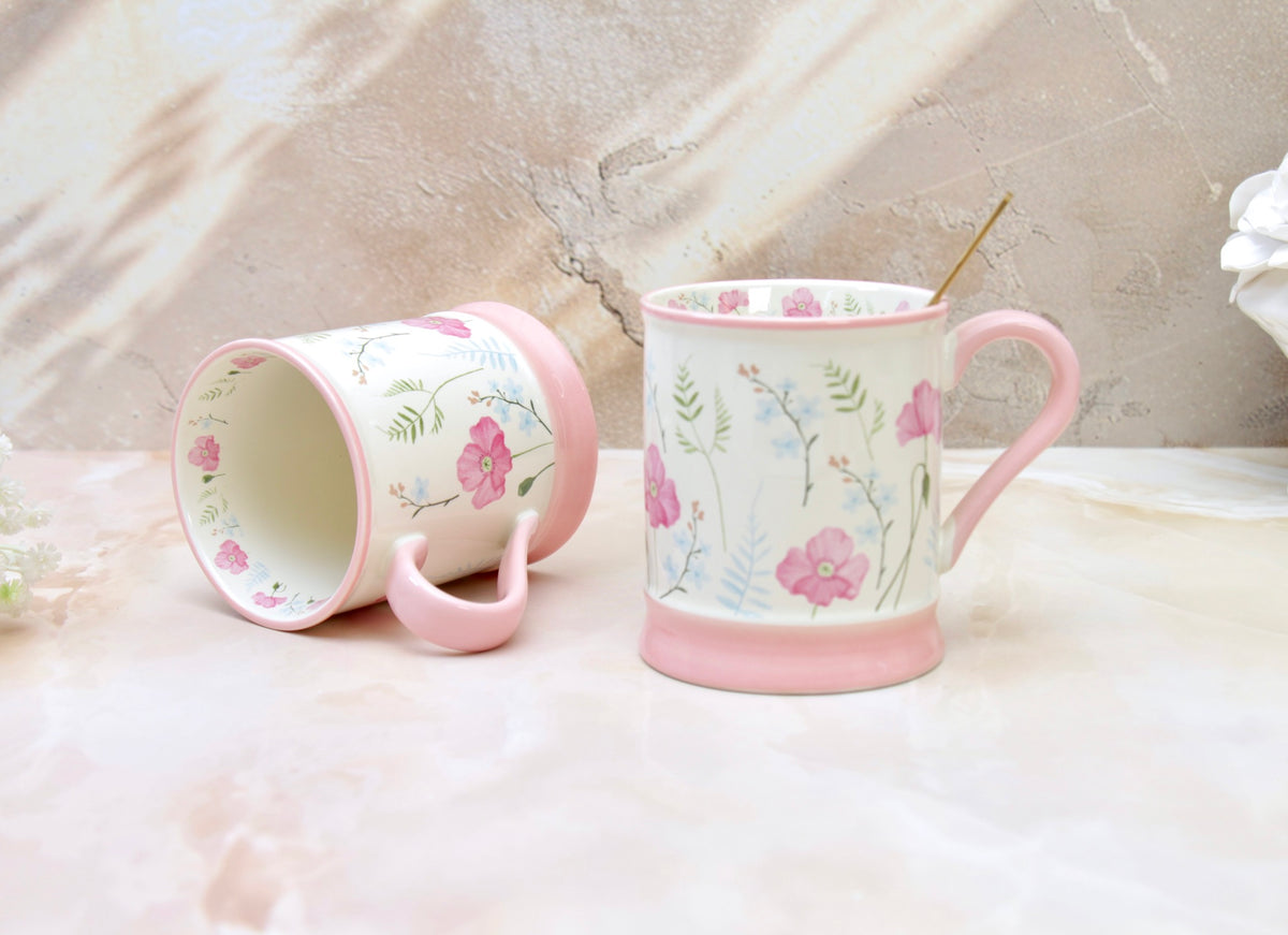 'Florence' Ceramic Coffee Mug, Pink