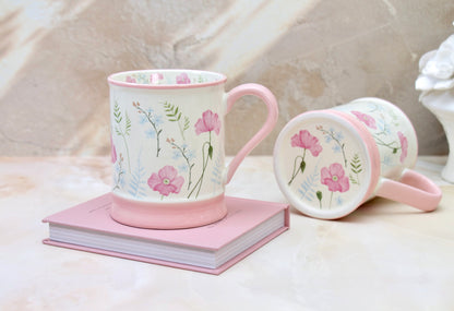 'Florence' Ceramic Coffee Mug, Pink