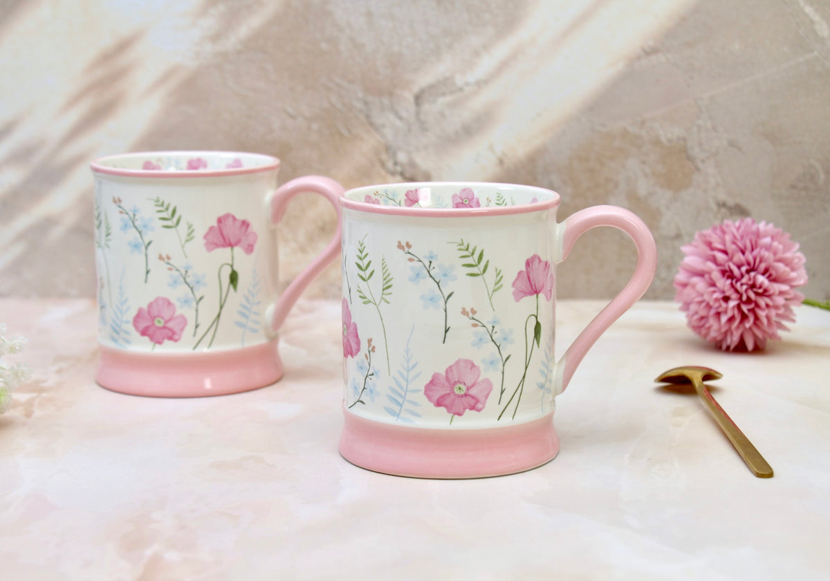 'Florence' Ceramic Coffee Mug, Pink