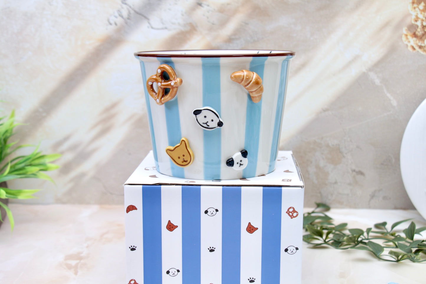 'Carnival Treats' Ceramic Popcorn Bowl | Blue | 1130ml | Large