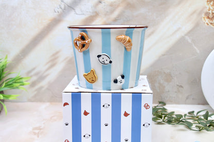 'Carnival Treats' Ceramic Popcorn Bowl | Blue | 1130ml | Large