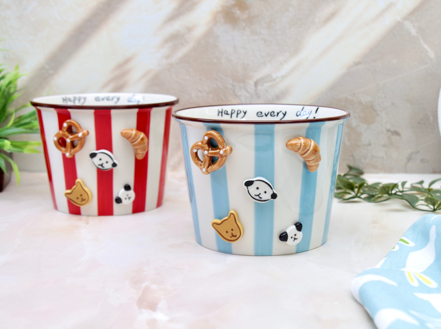 'Carnival Treats' Ceramic Popcorn Bowl | Blue | 1130ml | Large