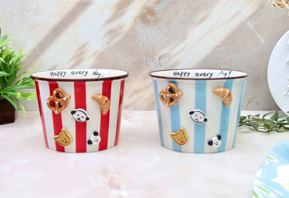 'Carnival Treats' Ceramic Popcorn Bowl | Blue | 1130ml | Large