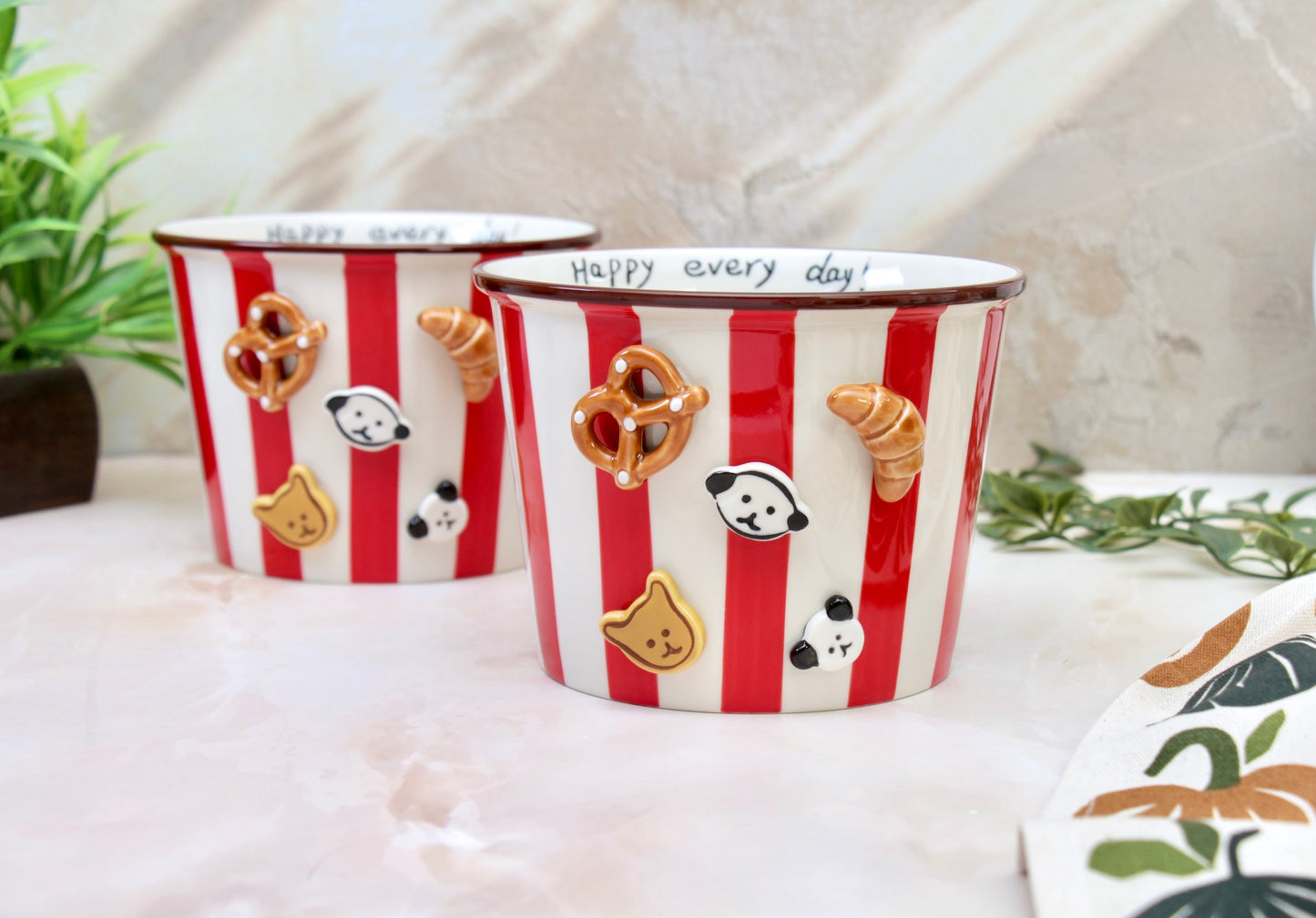 'Carnival Treats' Ceramic Popcorn Bowl | Red | 1130ml | Large