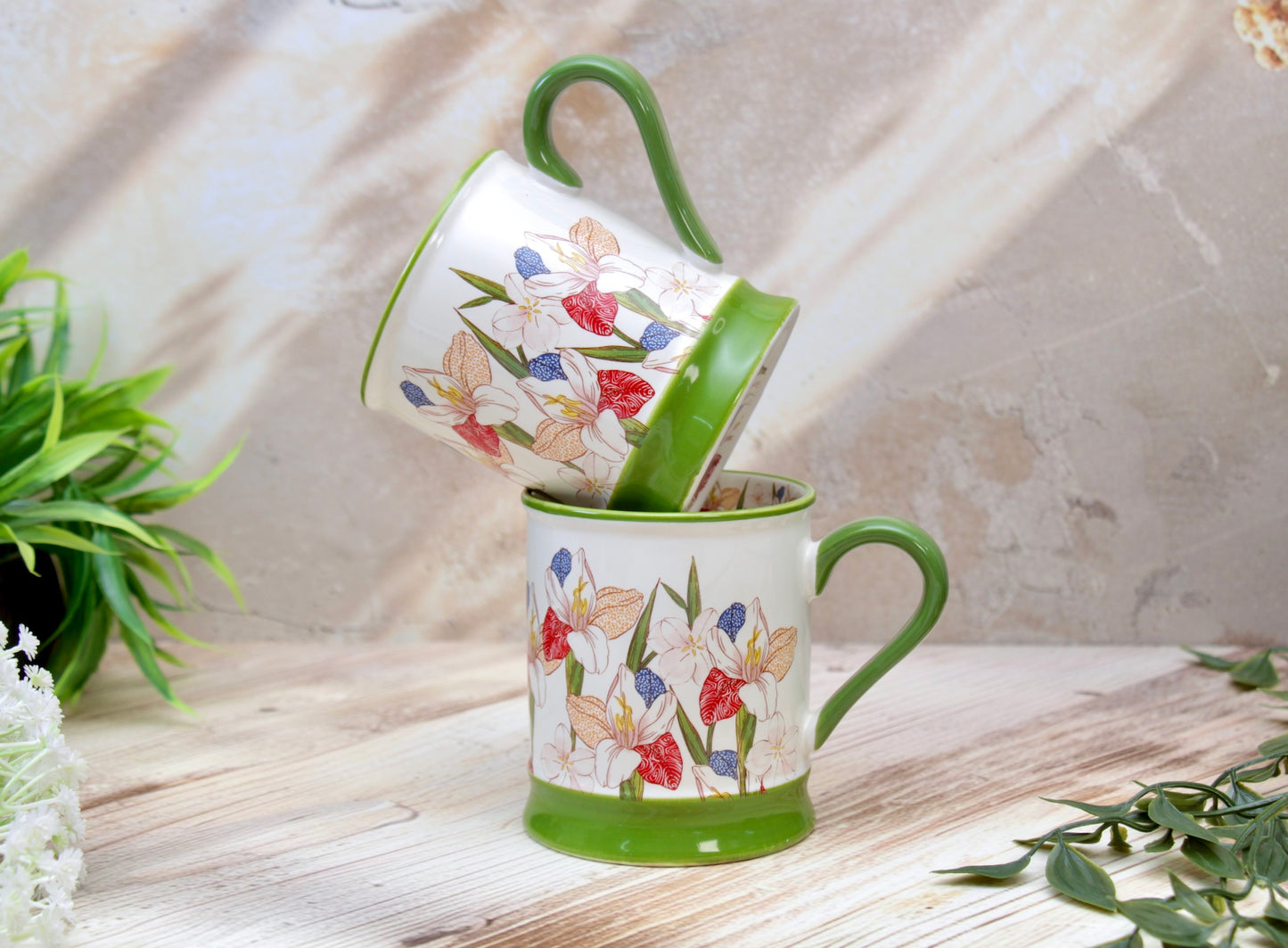 'Florence' Ceramic Coffee Mug, Green