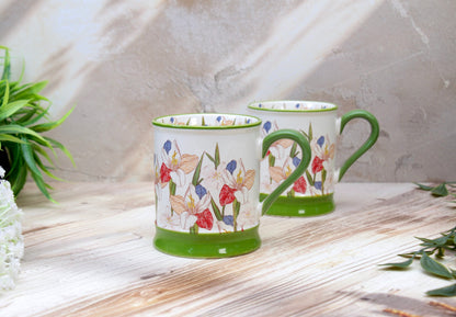 'Florence' Ceramic Coffee Mug, Green