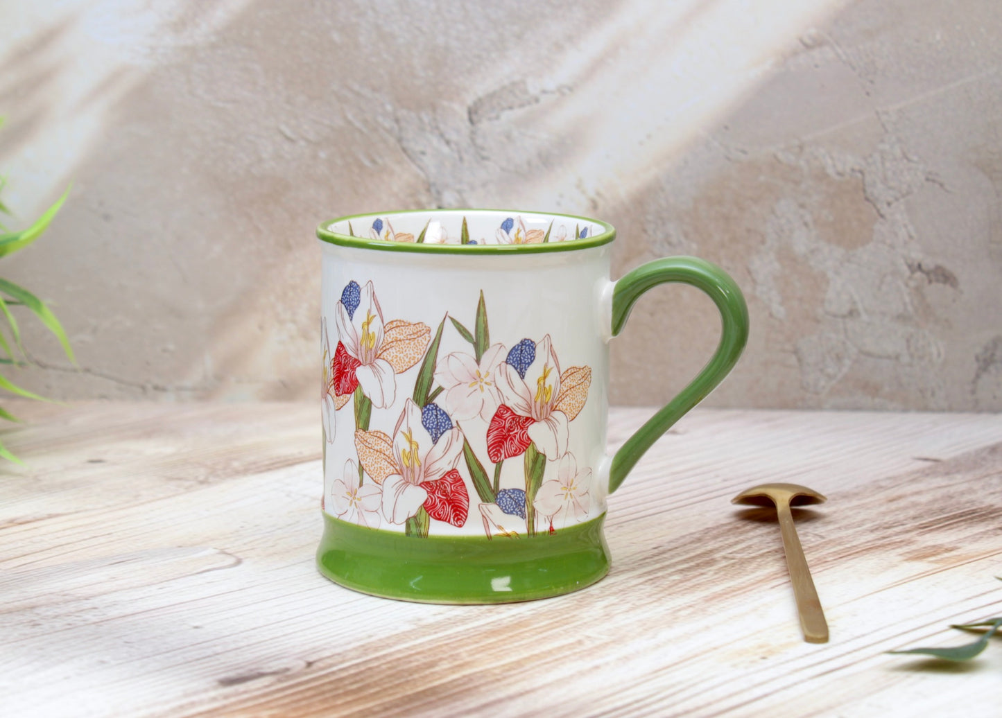 'Florence' Ceramic Coffee Mug, Green