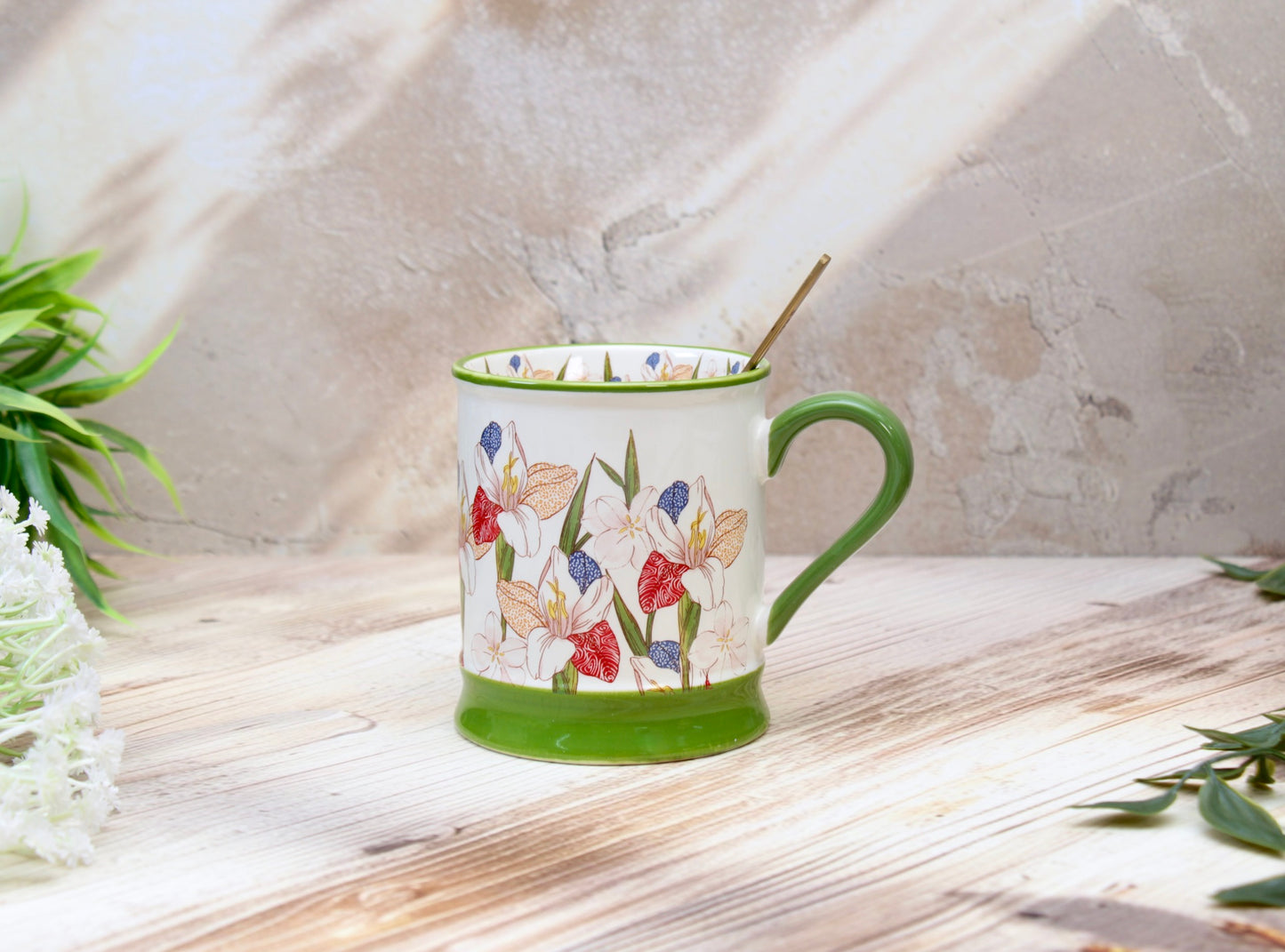 'Florence' Ceramic Coffee Mug, Green