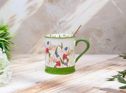 'Florence' Ceramic Coffee Mug, Green