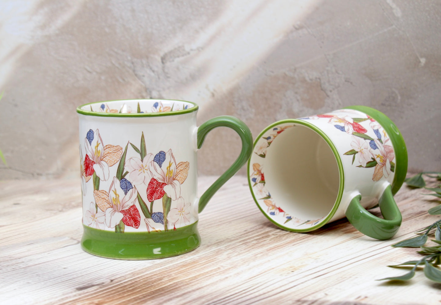 'Florence' Ceramic Coffee Mug, Green