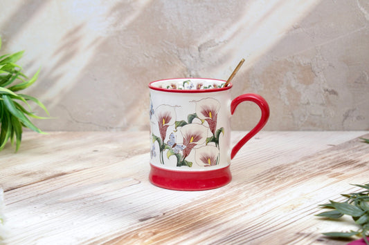 'Florence' Ceramic Coffee Mug, Red