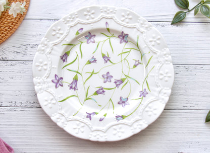 'Lilac Bloom' Ceramic Dessert Plate | 8 Inch