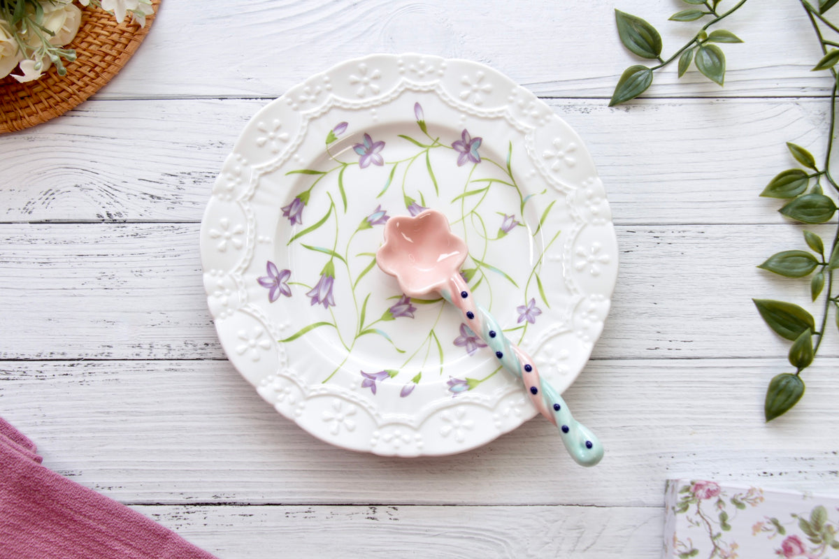 'Lilac Bloom' Ceramic Dessert Plate | 8 Inch