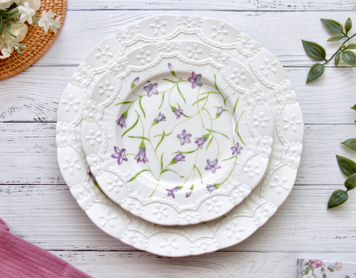 'Lilac Bloom' Ceramic Dinner Plate | 10.5 Inches