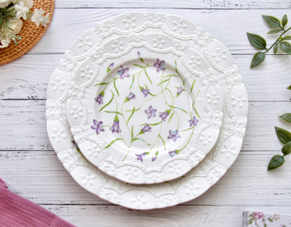 'Lilac Bloom' Ceramic Dinner Plate | 10.5 Inches