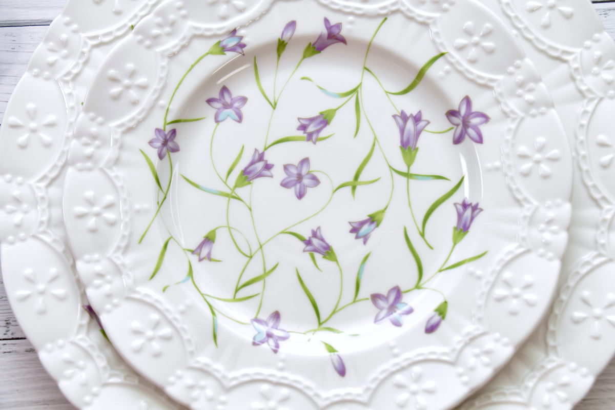 'Lilac Bloom' Ceramic Dessert Plate | 8 Inch