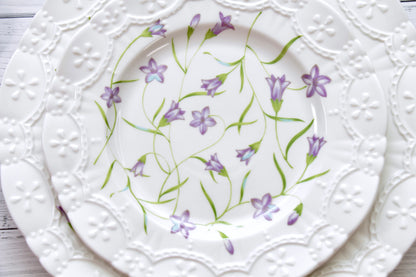 'Lilac Bloom' Ceramic Dessert Plate | 8 Inch
