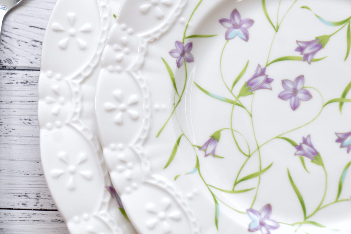 'Lilac Bloom' Ceramic Dinner Plate | 10.5 Inches
