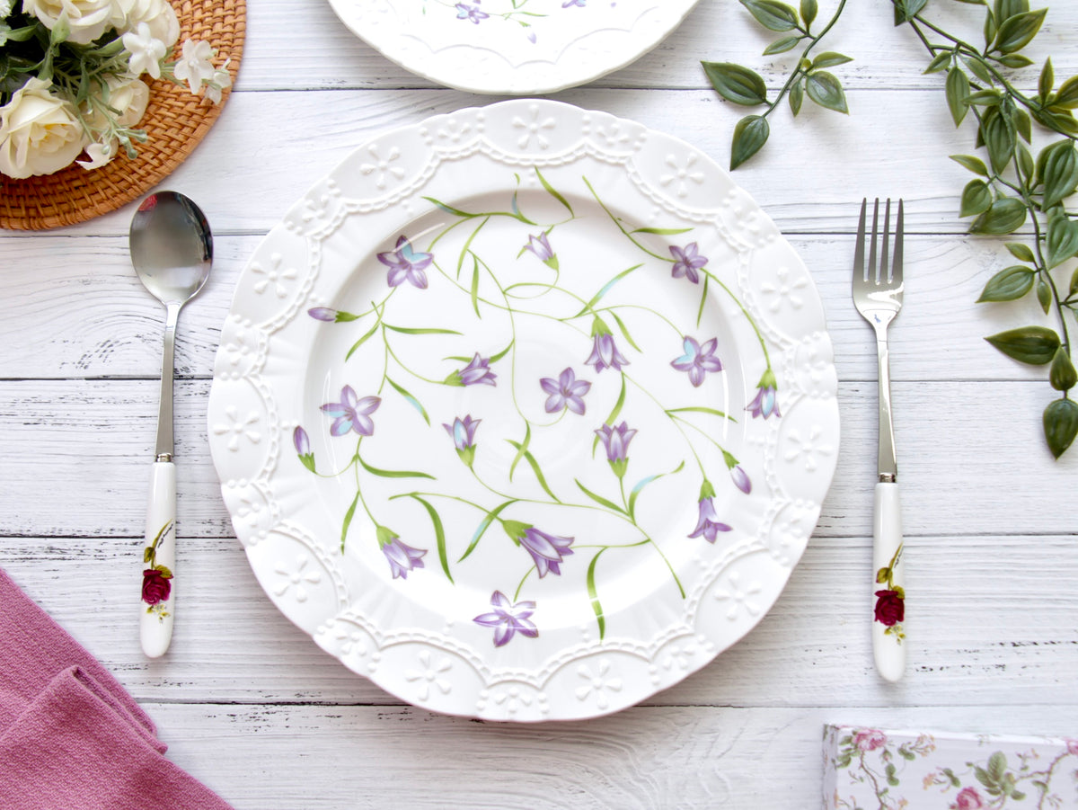 'Lilac Bloom' Ceramic Dinner Plate | 10.5 Inches