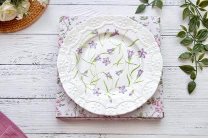 'Lilac Bloom' Ceramic Dinner Plate | 10.5 Inches
