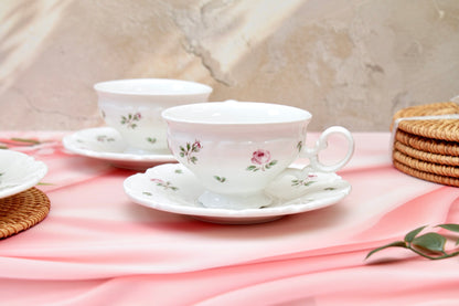 'Ambrosia' Porcelain Floral Cup & Saucer | Set of 2