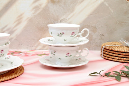 'Ambrosia' Porcelain Floral Cup & Saucer | Set of 2