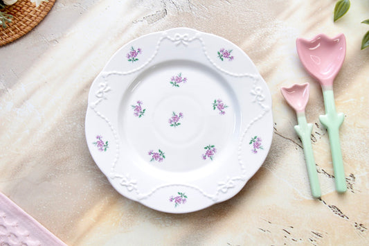 'Lavender Belle' Ceramic Dessert Plate | 8 Inch
