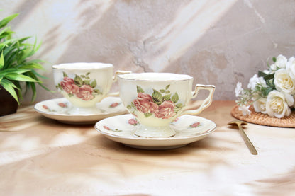 'British Rose' Cup & Saucer Set of 2
