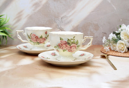 'British Rose' Cup & Saucer Set of 2