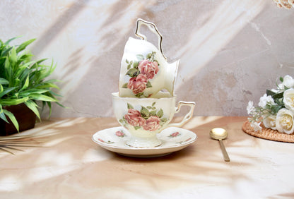 'British Rose' Cup & Saucer Set of 2