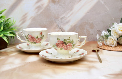 'British Rose' Cup & Saucer Set of 2