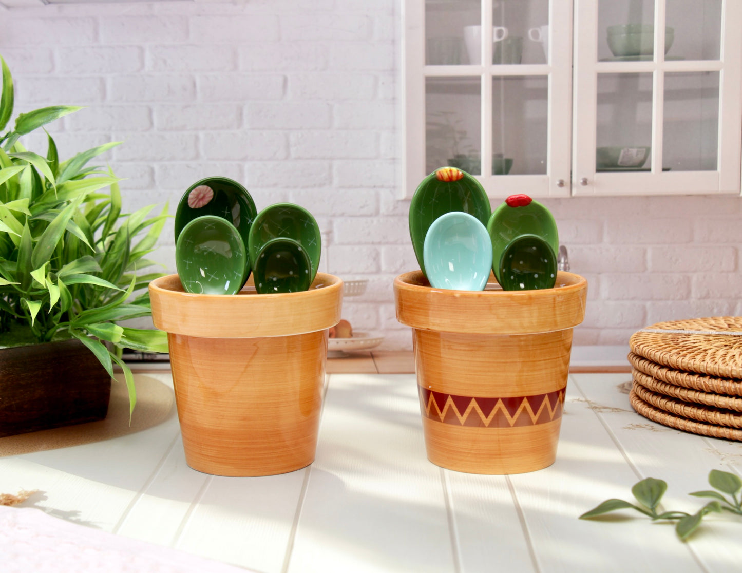 'The Cactus Pot' Ceramic Measuring Spoons Set