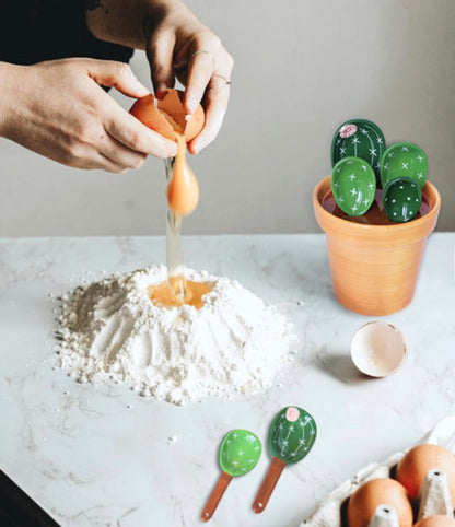 'The Desert Bloom' Ceramic Measuring Cup & Spoons Set