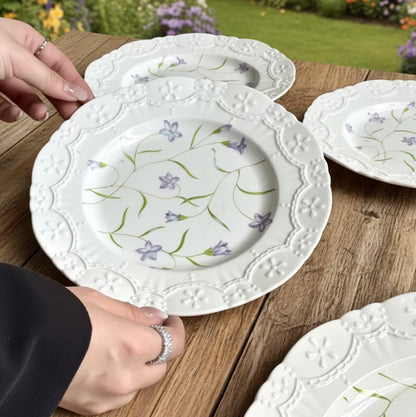 'Lilac Bloom' Ceramic Dessert Plate | 8 Inch