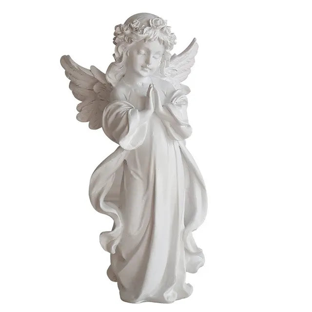 Praying Angel Statue Large - White, 30cm