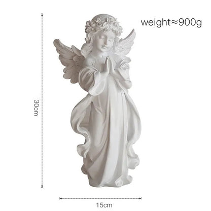 Praying Angel Statue Large - White, 30cm