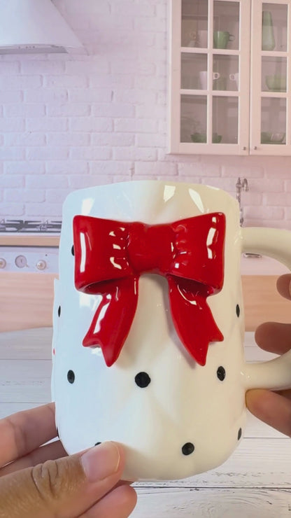 'Yellow Bow' Ceramic Coffee Mug