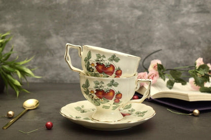 'Strawberry Blossom' Bone China Cup & Saucer Set Of 1 - Peppylittlethings.com