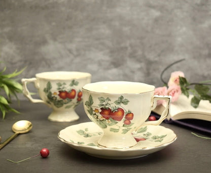 'Strawberry Blossom' Bone China Cup & Saucer Set Of 1 - Peppylittlethings.com