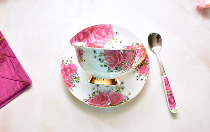 'Blush' Bone China Cup & Saucer Set of 1 - Peppylittlethings.com