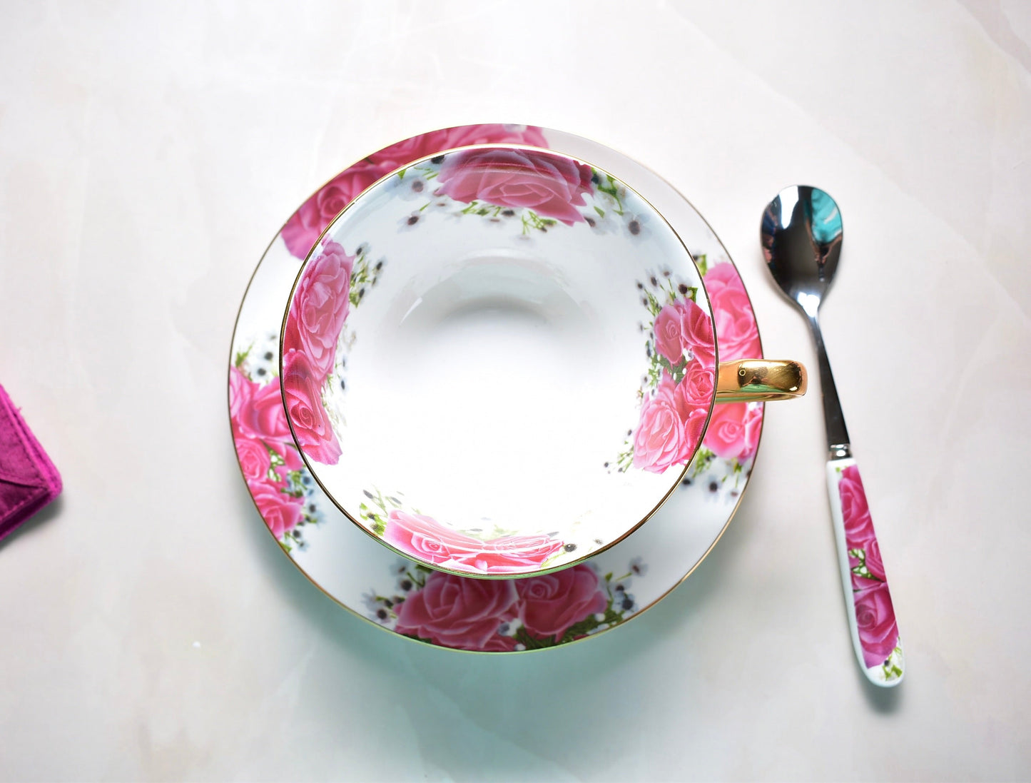 'Blush' Bone China Cup & Saucer Set of 1 - Peppylittlethings.com