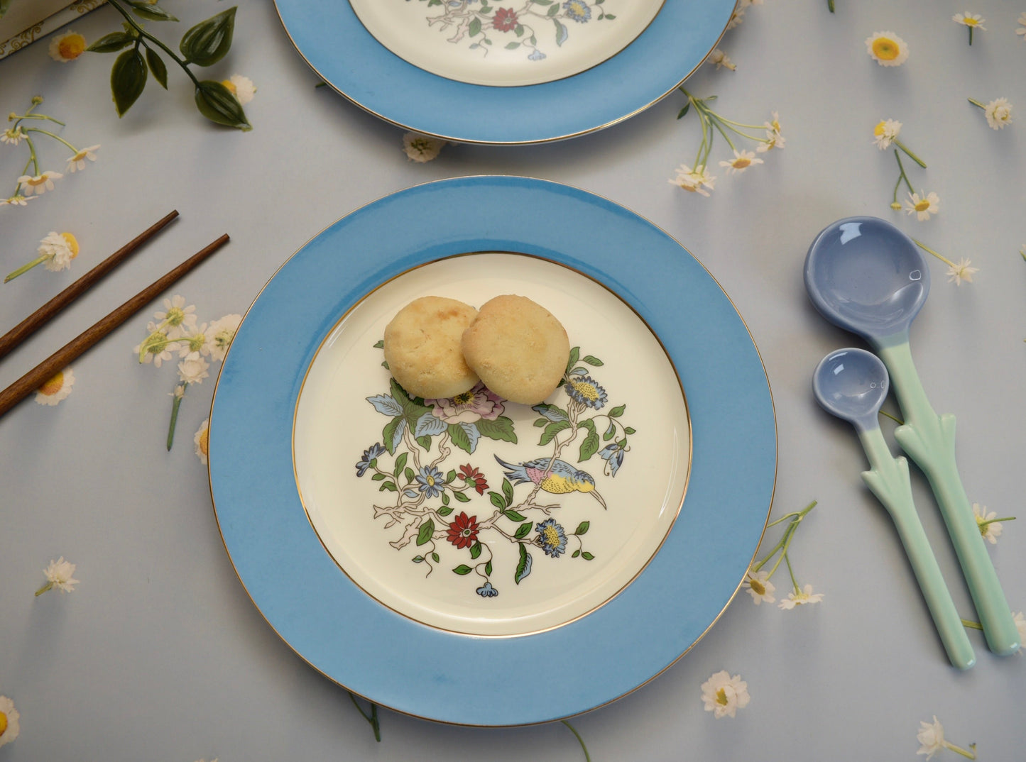 'Celine' Blue Bone China Dessert Plate - Peppylittlethings.com