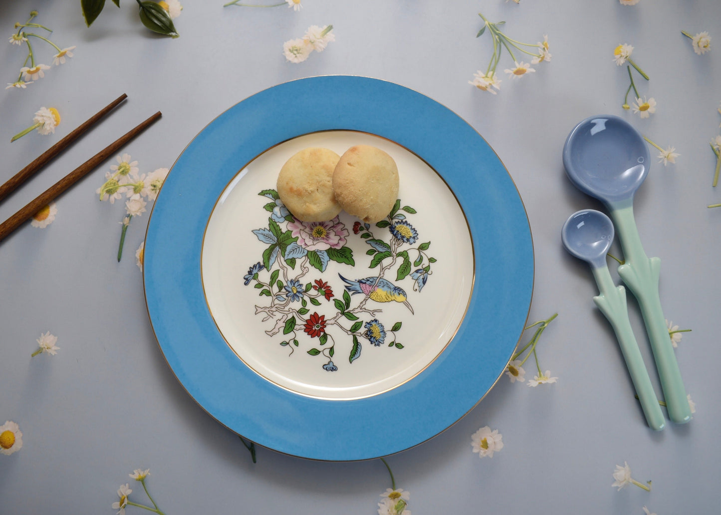 'Celine' Blue Bone China Dessert Plate - Peppylittlethings.com