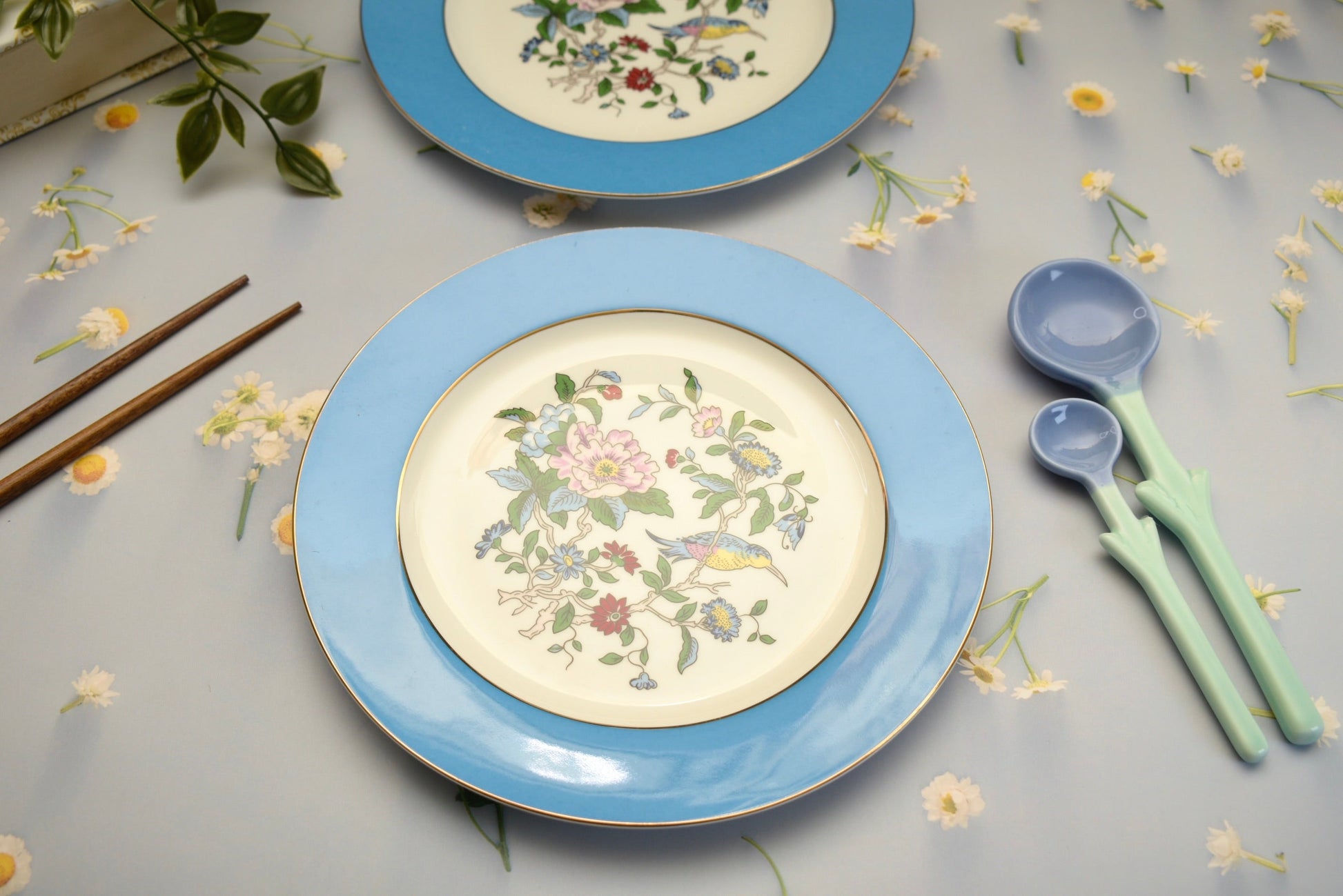 'Celine' Blue Bone China Dessert Plate - Peppylittlethings.com