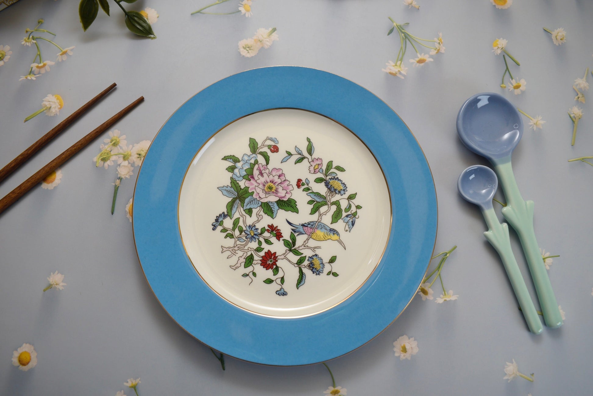 'Celine' Blue Bone China Dessert Plate - Peppylittlethings.com