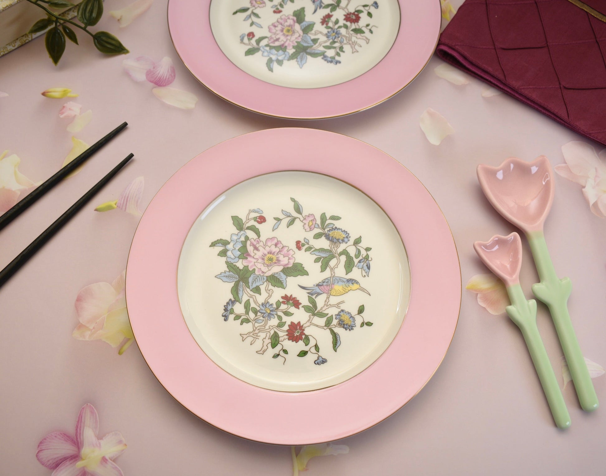 'Celine' Pink Bone China Dessert Plate - Peppylittlethings.com