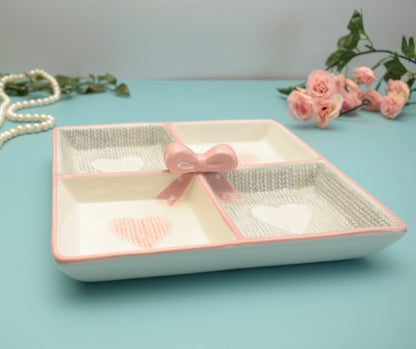 'Enchant' Four Squared Heart Platter - Peppylittlethings.com