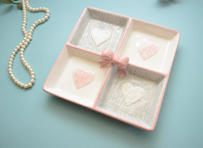 'Enchant' Four Squared Heart Platter - Peppylittlethings.com